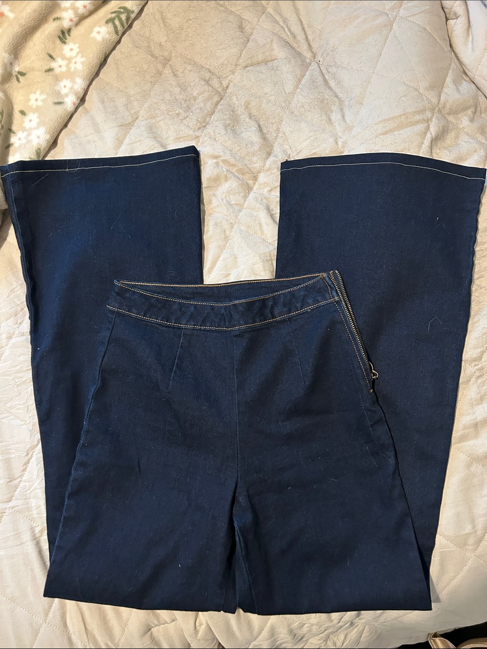 Dark Navy high waisted flare Pants